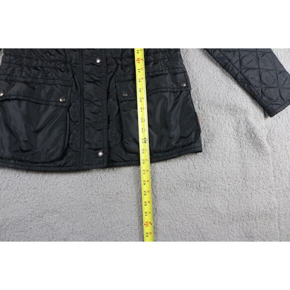 Coach Quilted Jacket Womens Small Black Diamond Puffer Zip Up Button - Picture 8 of 8